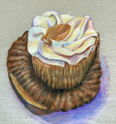 Caramel Vanilla Cupcake Sketch by Amanda Barnaby