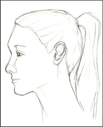Girl profile sketch