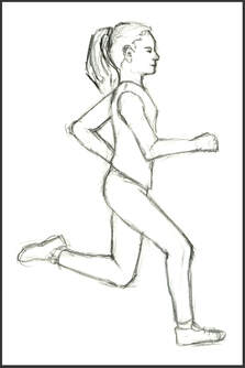 Girl running sketch by Amanda Barnaby